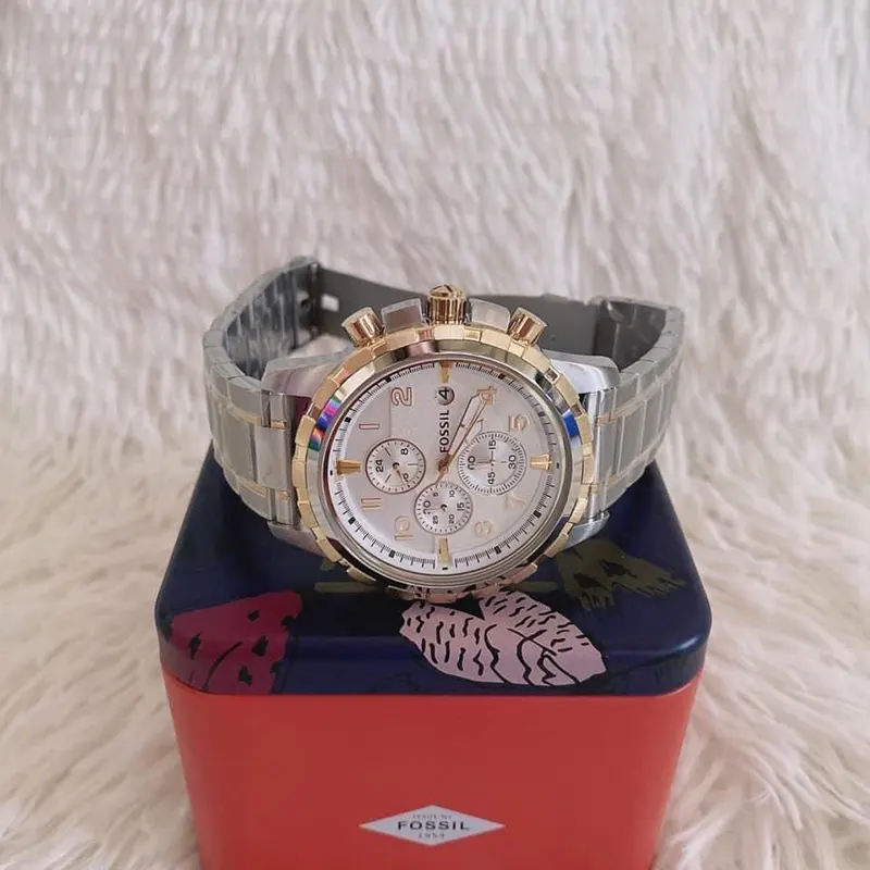 Fossil Dean Chronograph Silver Dial Men's Watch- FS4795